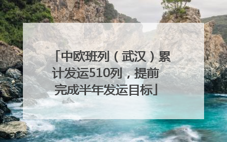 中欧班列（武汉）累计发运510列，提前完成半年发运目标